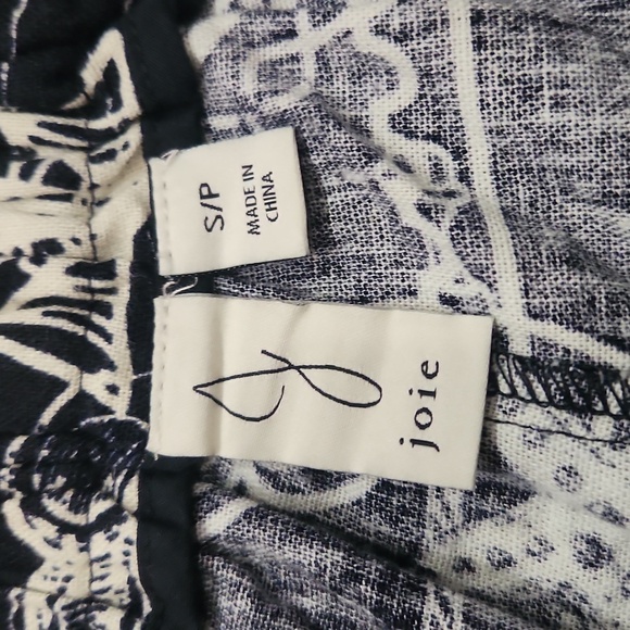 NEW Joie Linen Blend Wide Leg Nautical Coastal Beach Cropped‎ Pant Size Small - Picture 5 of 6